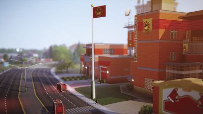 Fire Station Flagpole (Large Fire Station)